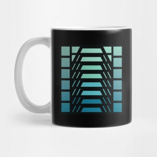 “Dimensional Stairway (No.2)” - V.3 Blue/Green - (Geometric Art) (Dimensions) - Doc Labs Mug